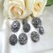 3/4" Gunmetal Geneva Stylish Classic Graphite Rhinestone Button